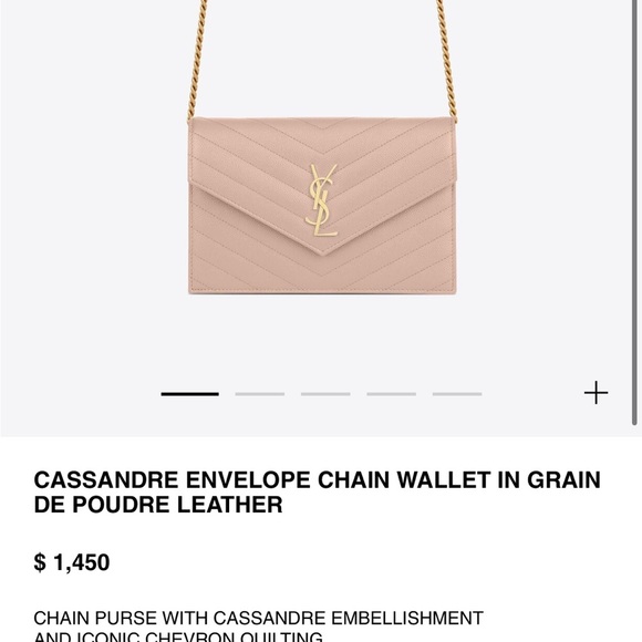 Saint Laurent Monogram Cassandre envelope wallet blush pink - Picture 14 of 16